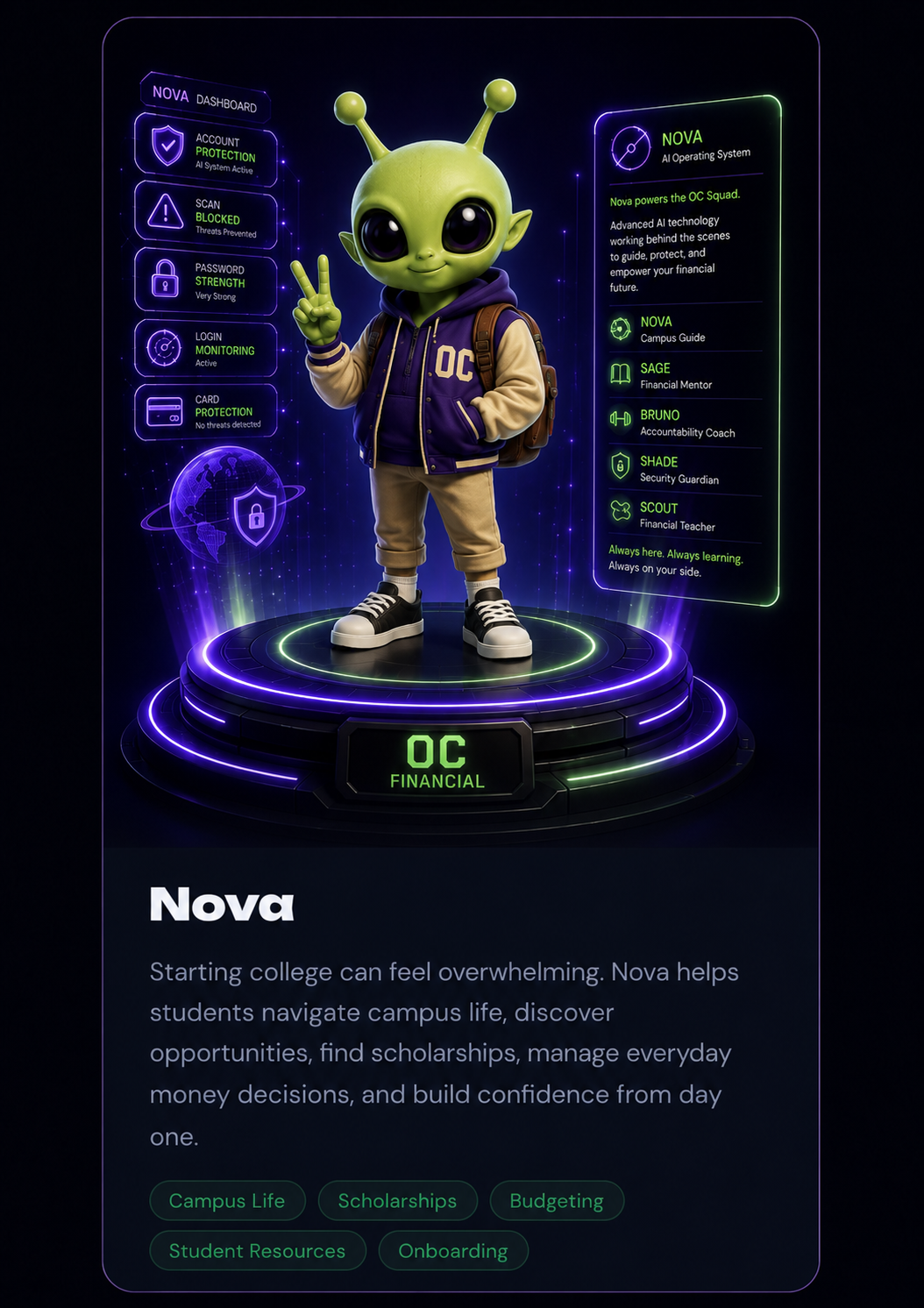 Nova OC Financial companion card